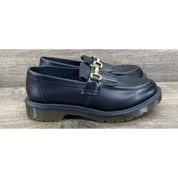 Dr. Marten's Adrian Polished Smooth Leather Loafers Unisex Mens 7 Ladies 8 Black - Picture 4 of 11